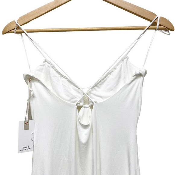 Good American Cutout Keyhole Midi Dress Size 4 XL White Knit Bodycon - Picture 4 of 15